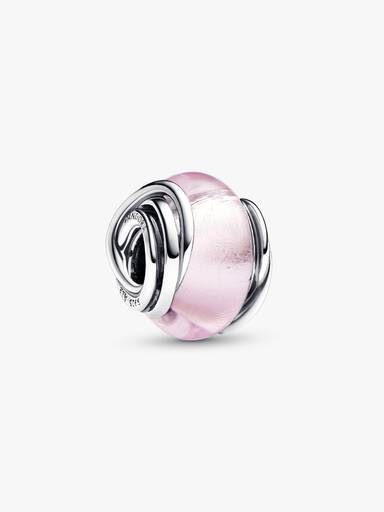 Etrafı Çevrili Pembe Murano Cam Charm
