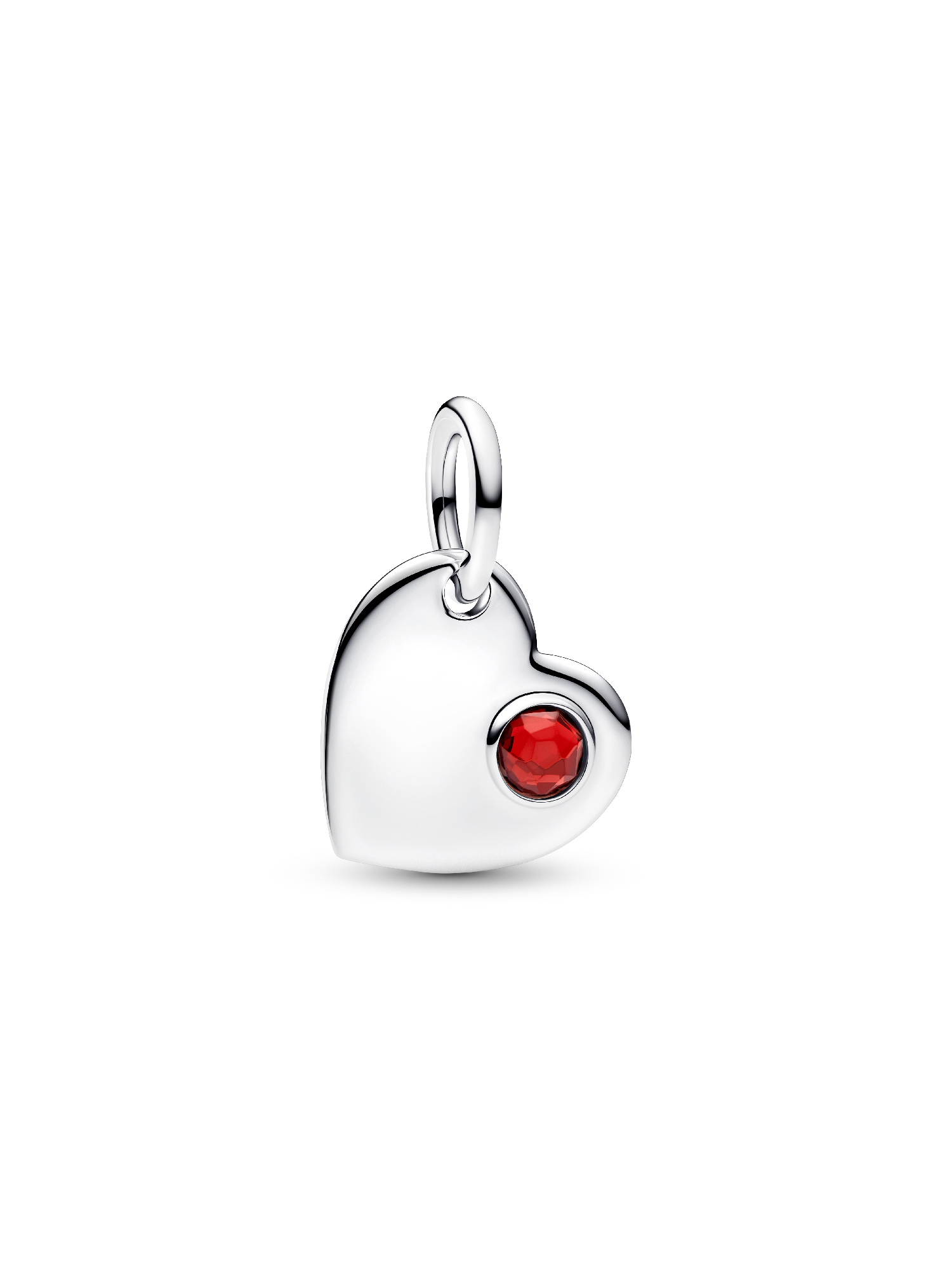 İşleme Yapılabilir Kalp Kırmızı Taşlı Sallantılı Charm