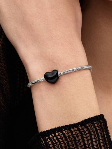 Siyah Kalp Charm