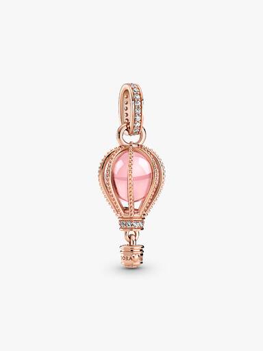 Parıltılı Pembe Sıcak Hava Balonu Sallantılı Charm