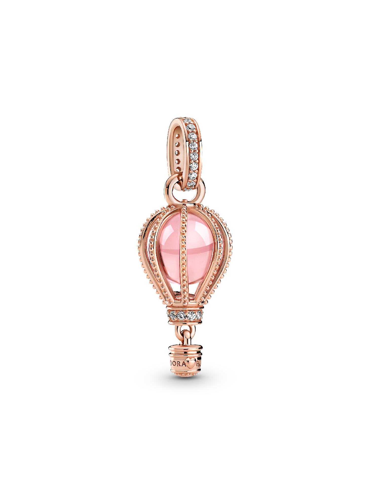 Parıltılı Pembe Sıcak Hava Balonu Sallantılı Charm