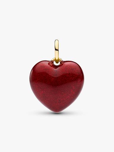 Kırmızı Dolgun Kalp Sallantılı Charm