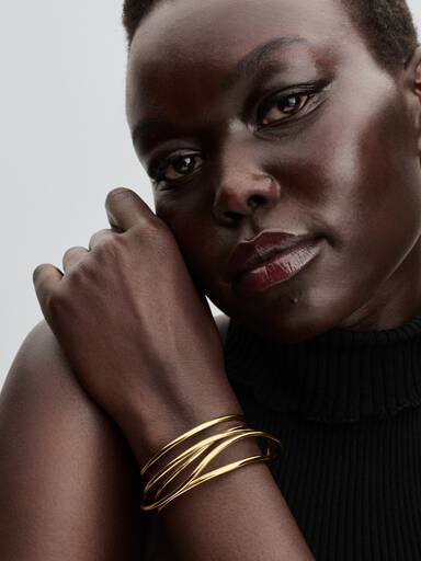 Doğal Şekilli Açık Tel Bangle Bileklik