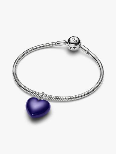Mavi Dolgun Kalp Sallantılı Charm
