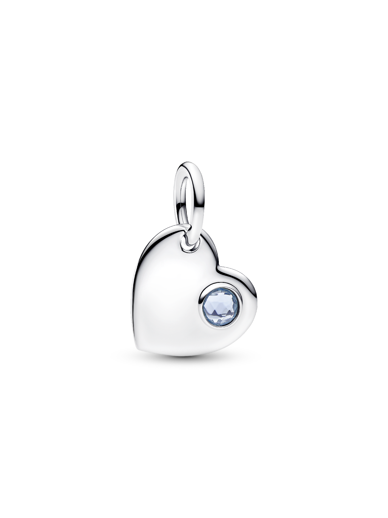 İşleme Yapılabilir Kalp Deniz Mavisi Taşlı Sallantılı Charm