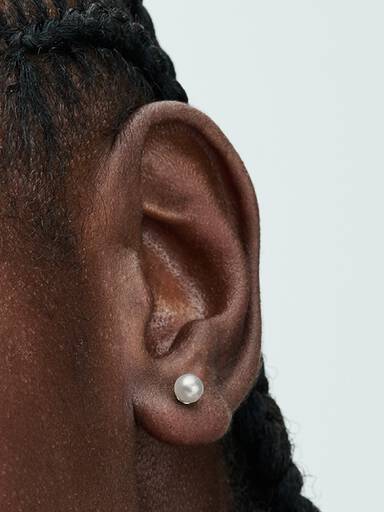 İşlenmiş Tatlı Su Kültür İncisi 4,5 mm Çivi Küpeler
