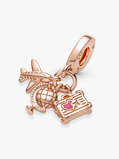 Uçak, Küre ve Valiz Üçlü Sallantılı Charm