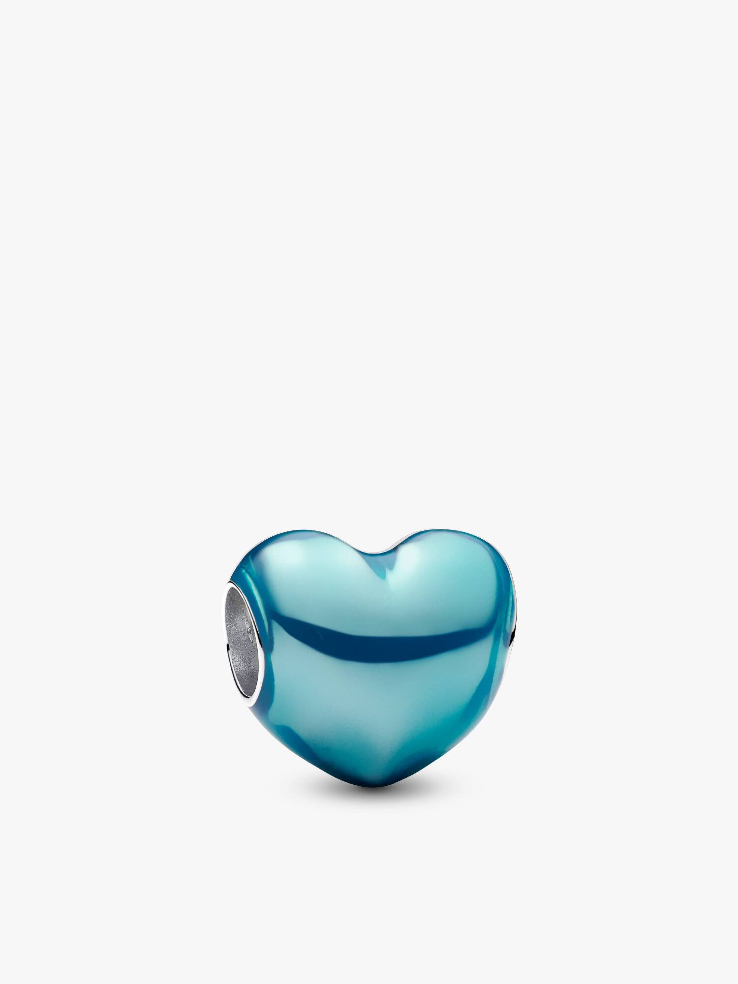 Metalik Gökyüzü Mavisi Kalp Charm