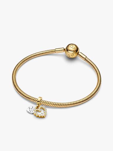 Işıltılı Kalp Çift Sallantılı Charm