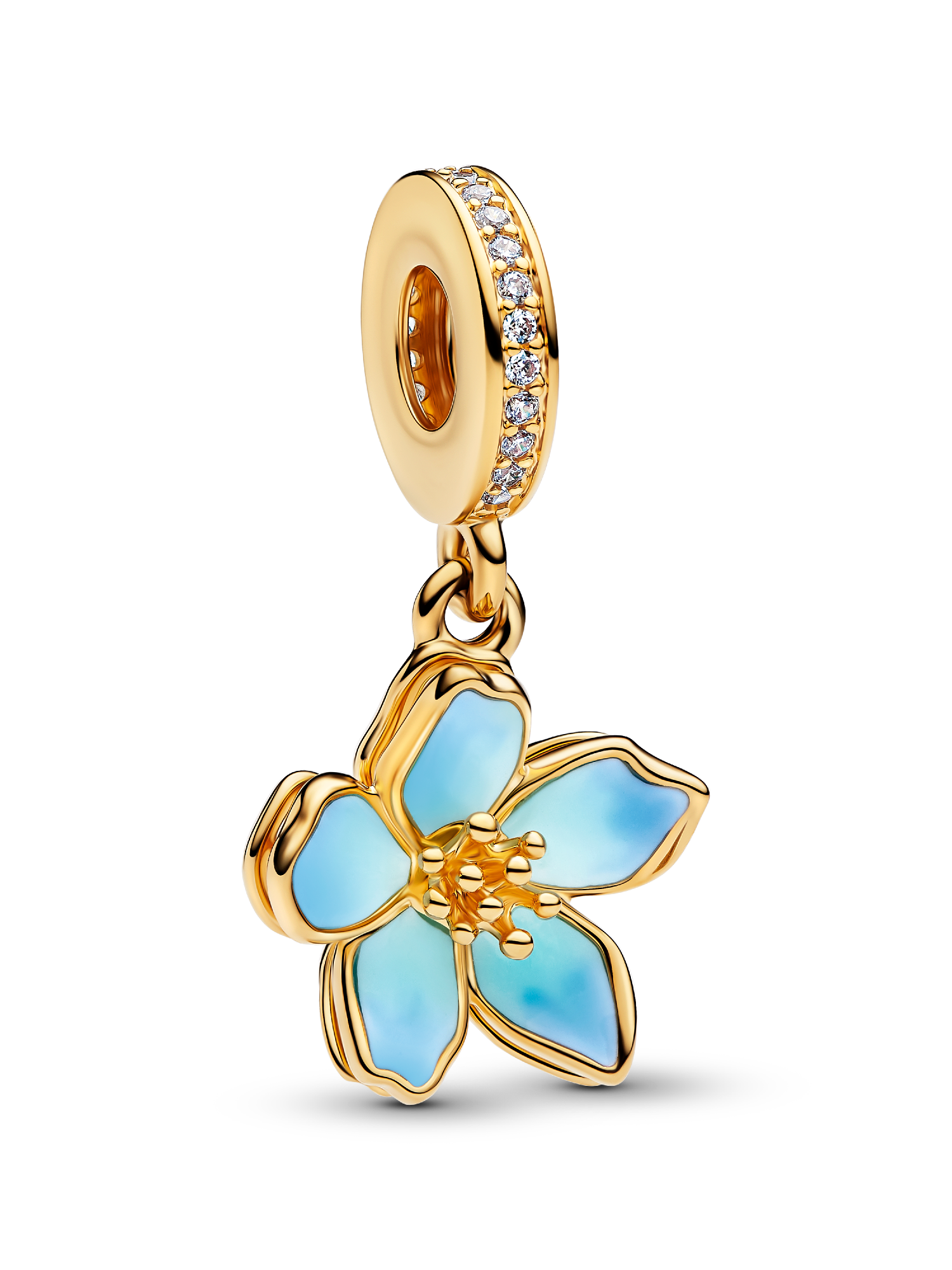 Mavi Çiçek Sallantılı Charm