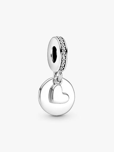 Yazı İşlenebilir Kalp Disk Sallantılı Charm