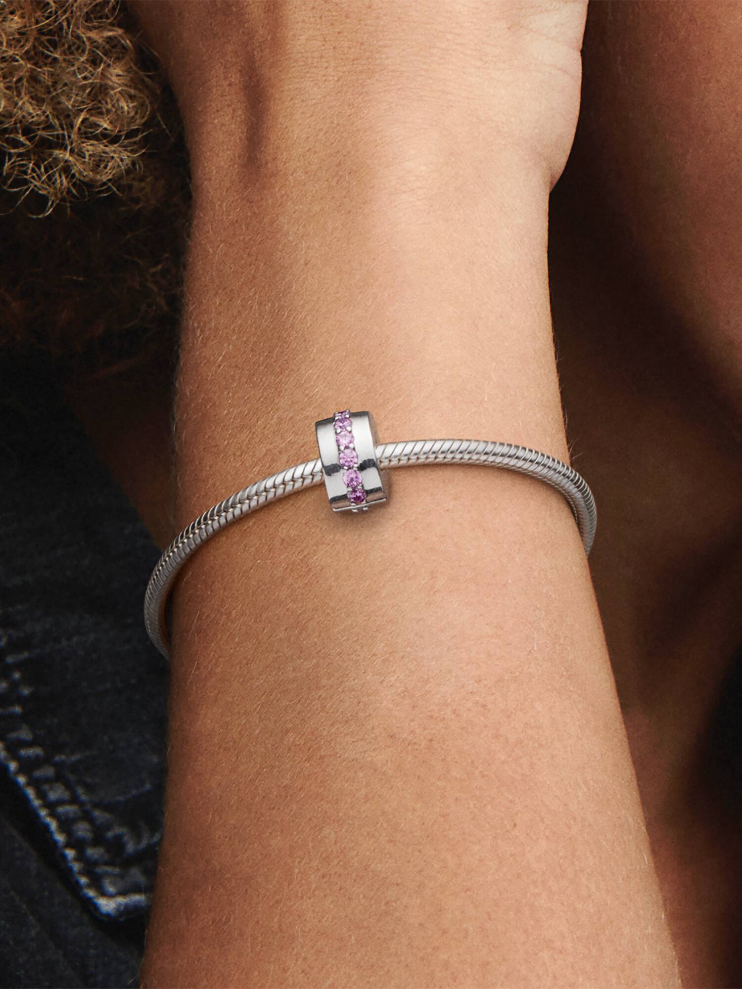 Pembe Işıltılı Dizi Klips Charm