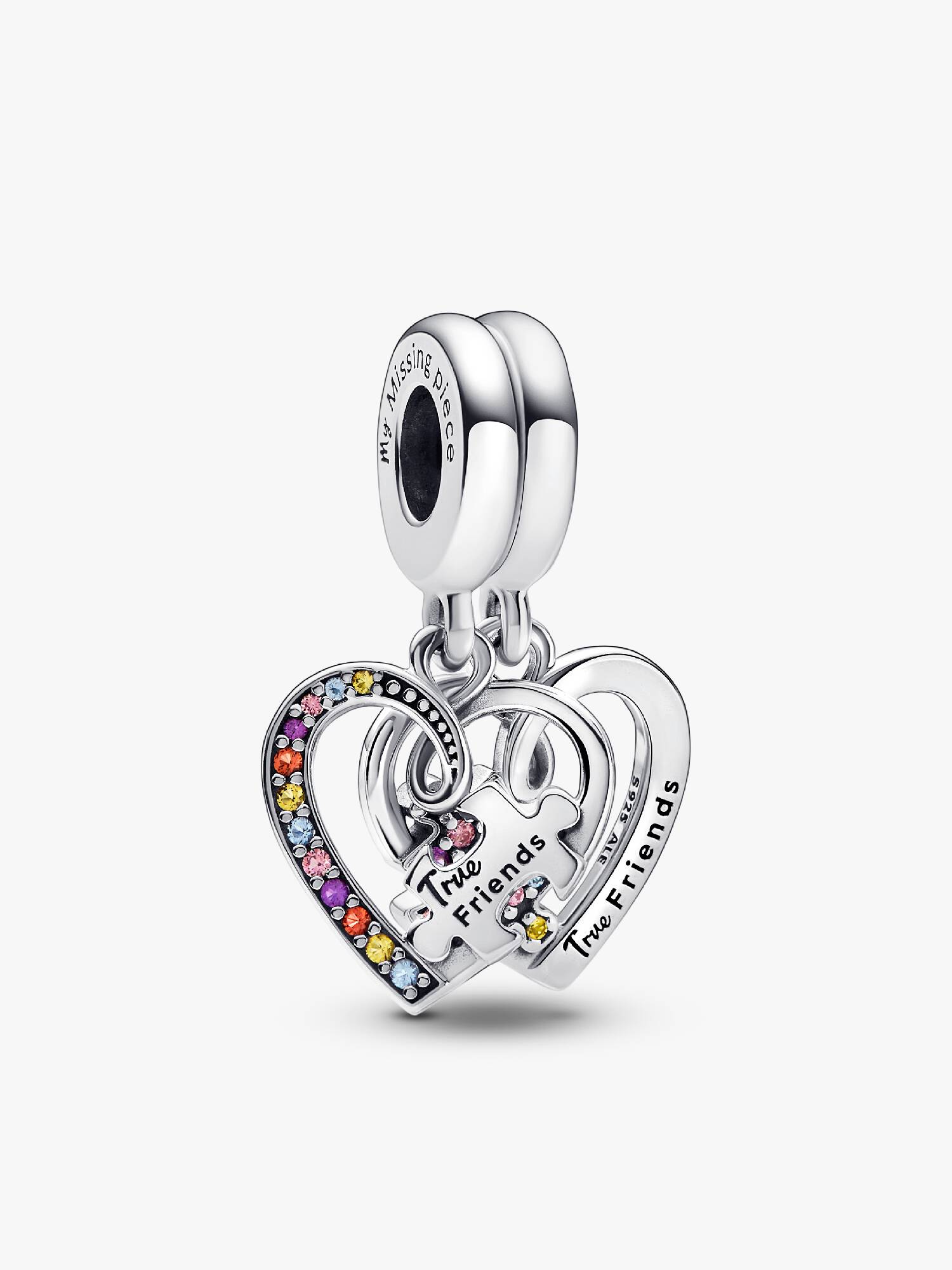 Puzzle Parçası ve Kalpli Arkadaşlık Sallantılı Charm