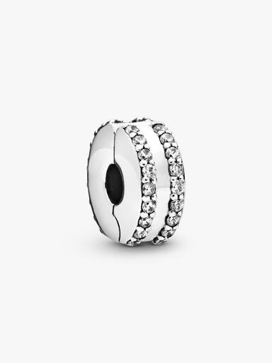 Çift Hatlı Pavé Klips Charm