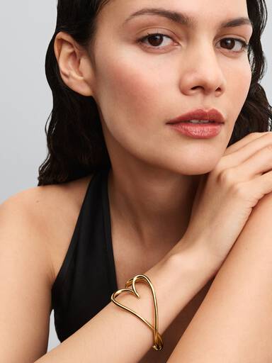 Doğal Şekilli Kalp Bangle Bileklik