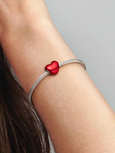 Metalik Kırmızı Kalp Charm