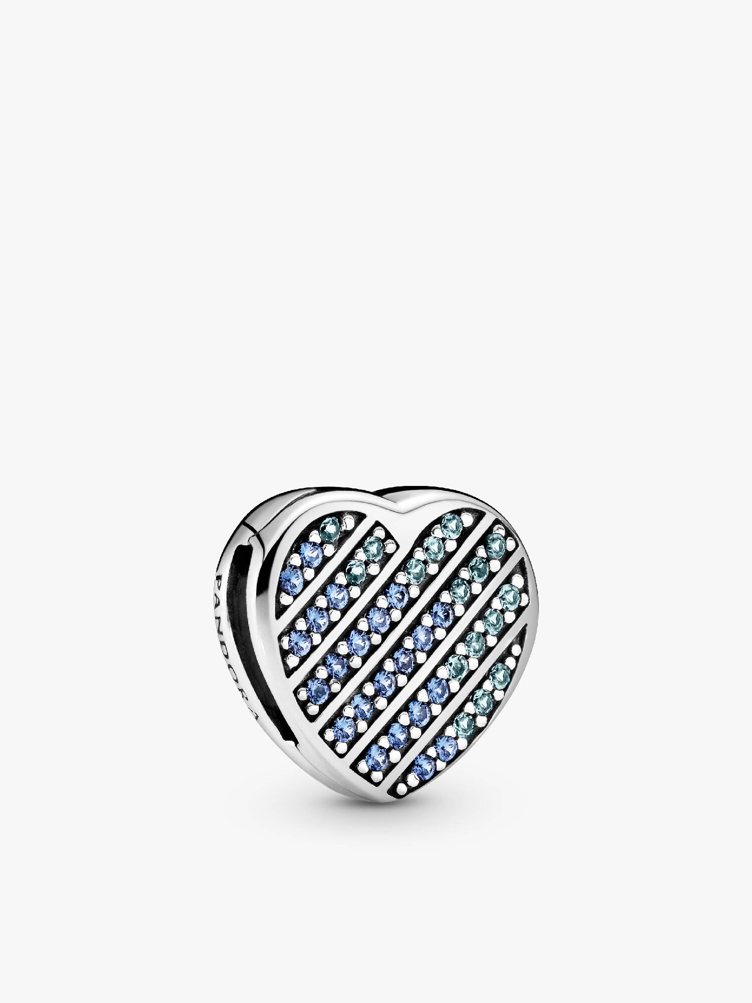Mavi Pavé Kalp Klips Charm