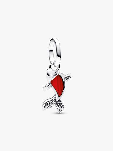 Kırmızı Murano Camı Koi Balığı Mini Sallantılı Charm