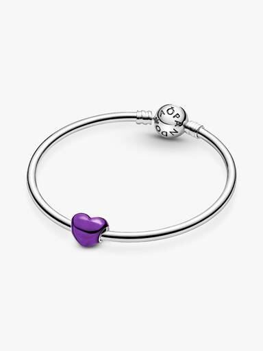 Metalik Mor Kalp Charm
