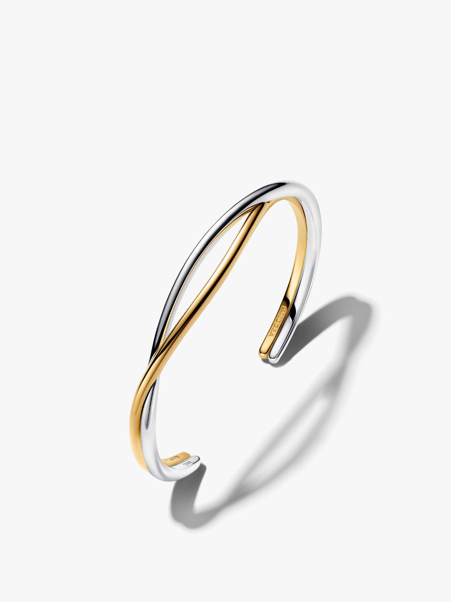 İki Renkli İç İçe Geçen Açık Bangle Bileklik