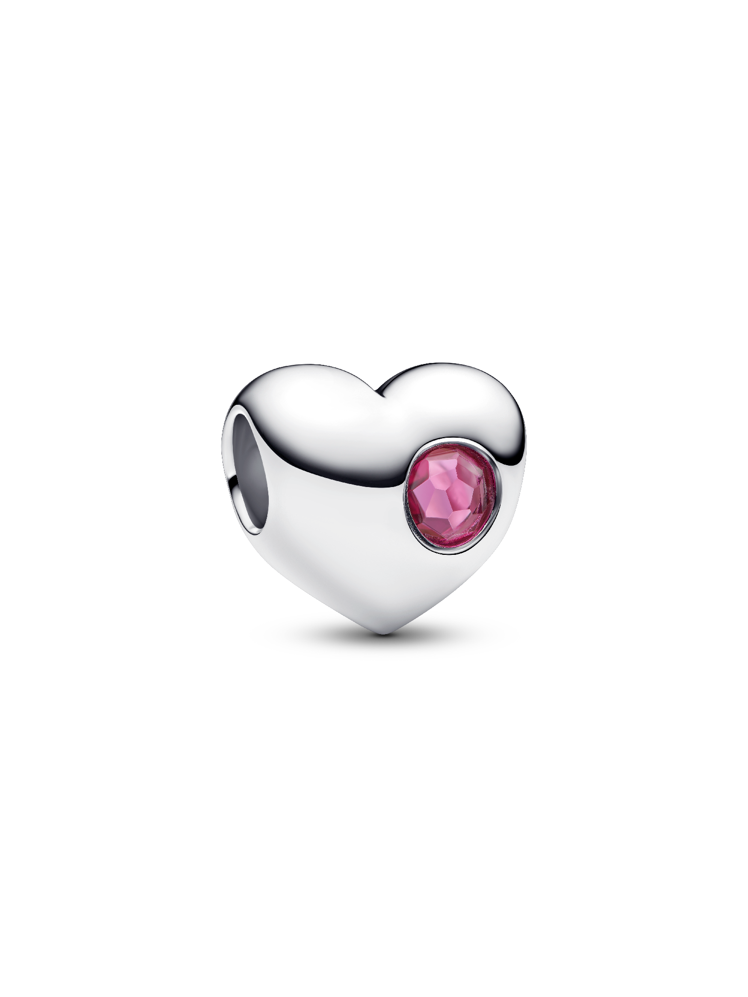 Özel Baskı Yapılabilir Pembe Taşlı Kalp Charm