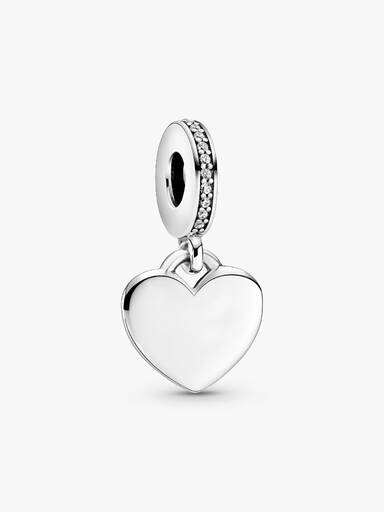 Yazı İşlenebilir Kalp Etiket Sallantılı Charm