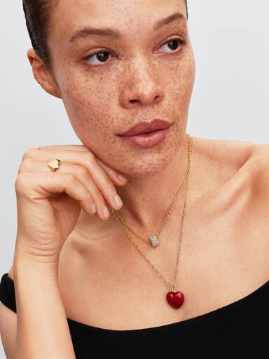 Kırmızı Dolgun Kalp Sallantılı Charm