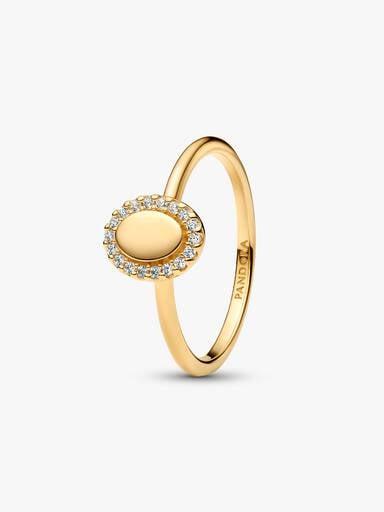 İşleme Yapılabilir Oval Hale Yüzük