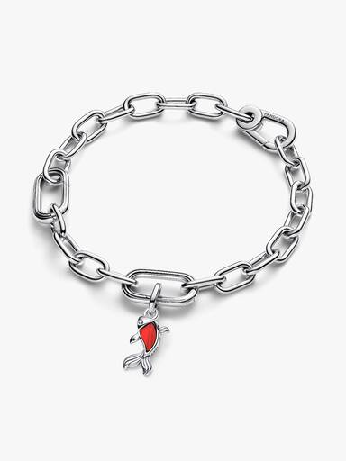 Kırmızı Murano Camı Koi Balığı Mini Sallantılı Charm
