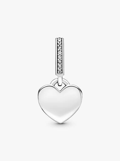 Yazı İşlenebilir Kalp Etiket Sallantılı Charm