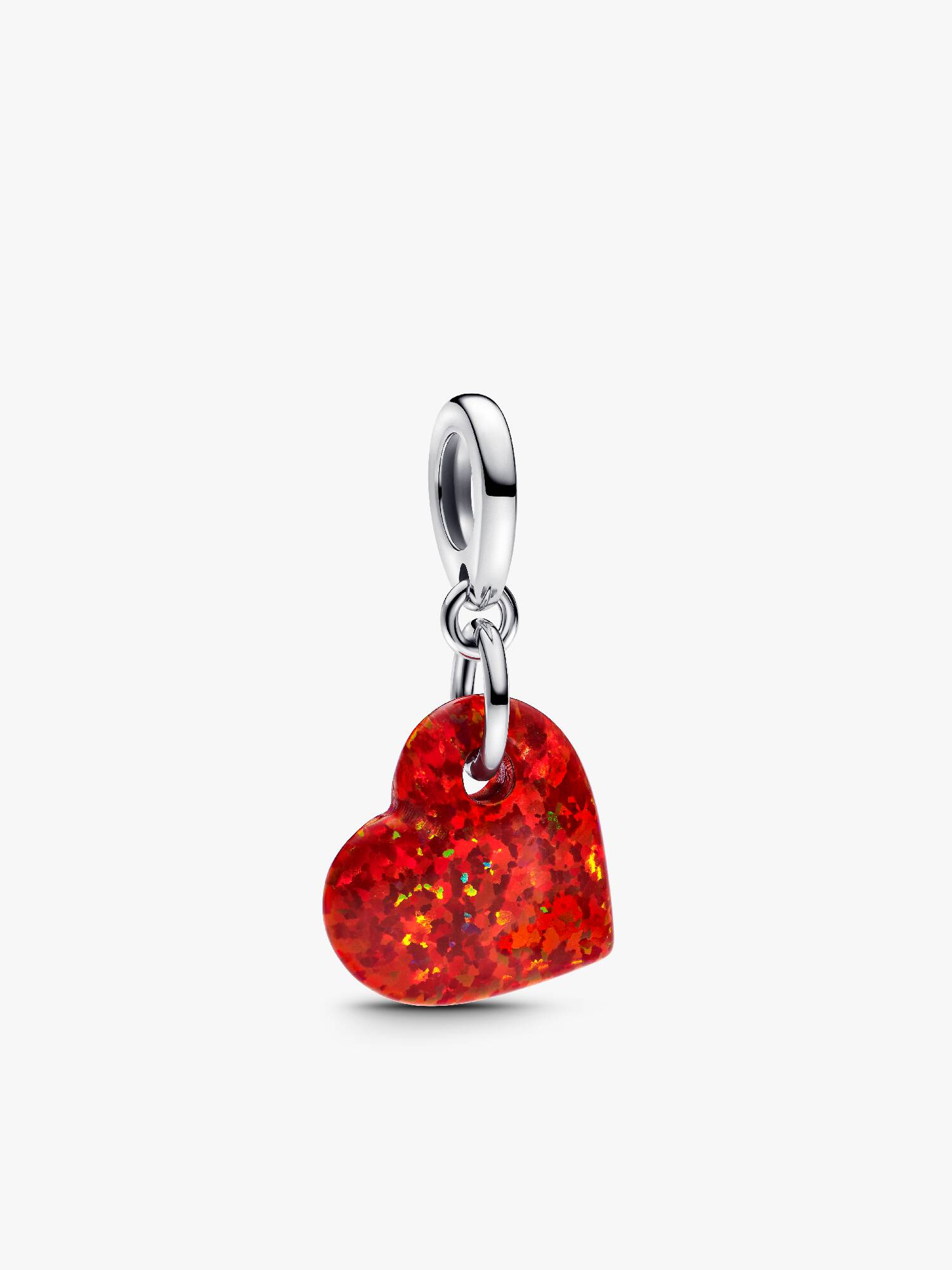 Işıltılı Kırmızı Kalp Sallantılı Charm