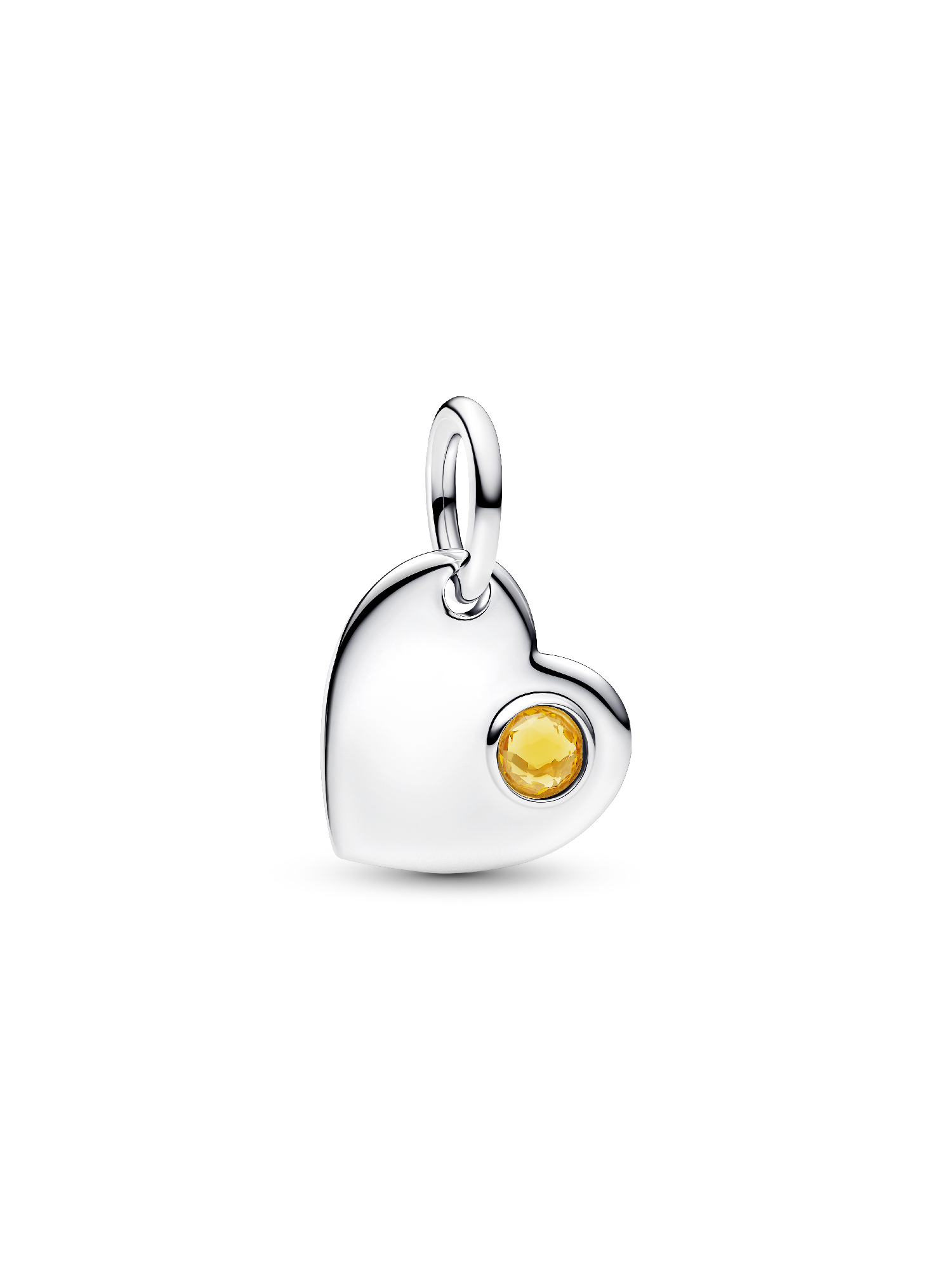 İşleme Yapılabilir Kalp Bal Rengi Sallantılı Charm