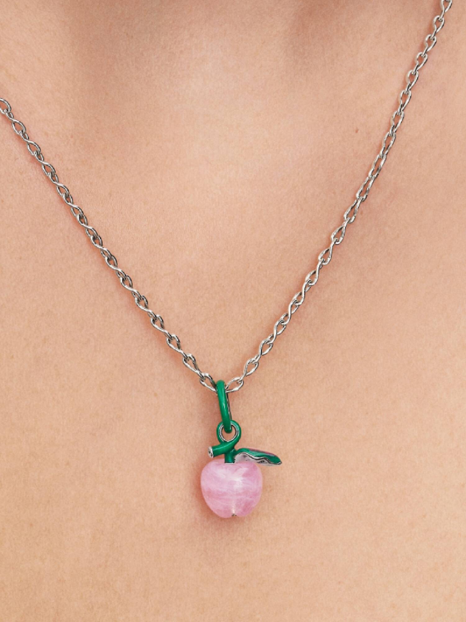 Murano Pembe Elma Charm