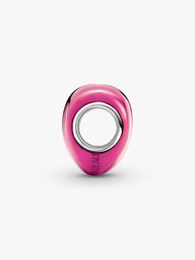 Metalik Pembe Kalp Charm