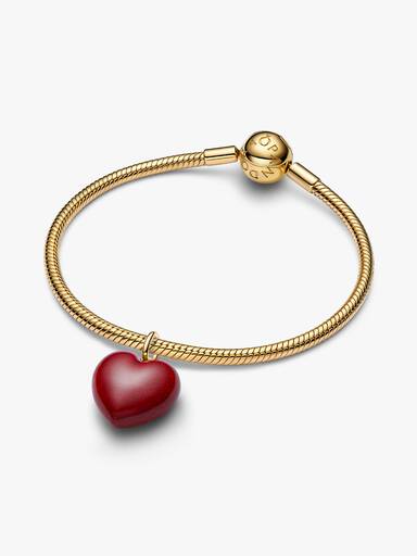Kırmızı Dolgun Kalp Sallantılı Charm