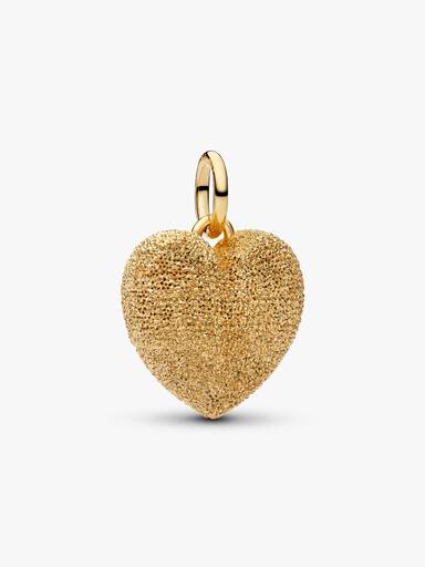 Dokulu Kabarık Kalp Sallantılı Charm
