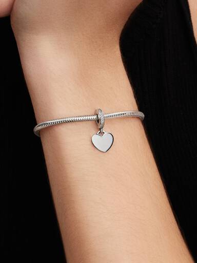 Yazı İşlenebilir Kalp Etiket Sallantılı Charm