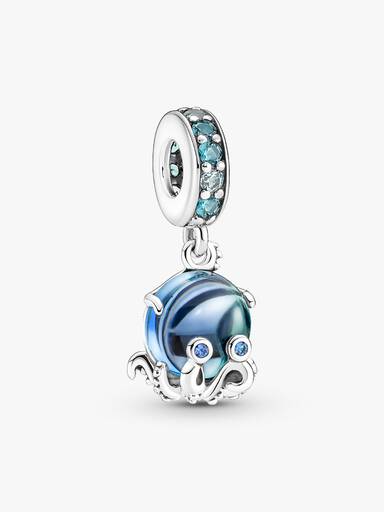 Murano Camı Sevimli Ahtapot Sallantılı Charm