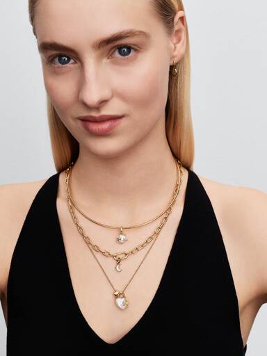 Beyaz Hilal Mini Sallantılı Charm