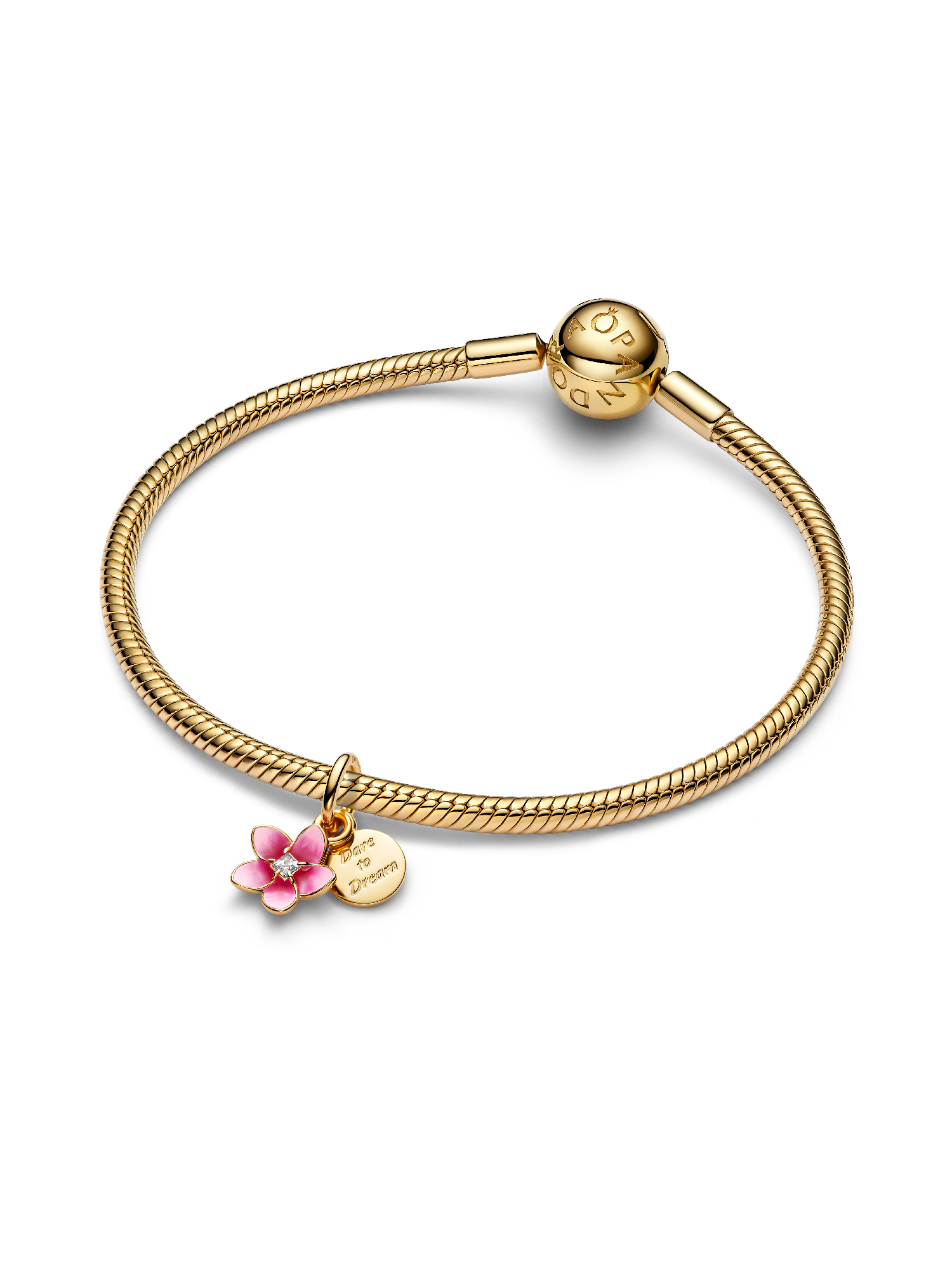 Disney Moana Çiçek Sallantılı Charm | Altın kaplama | Pandora TR