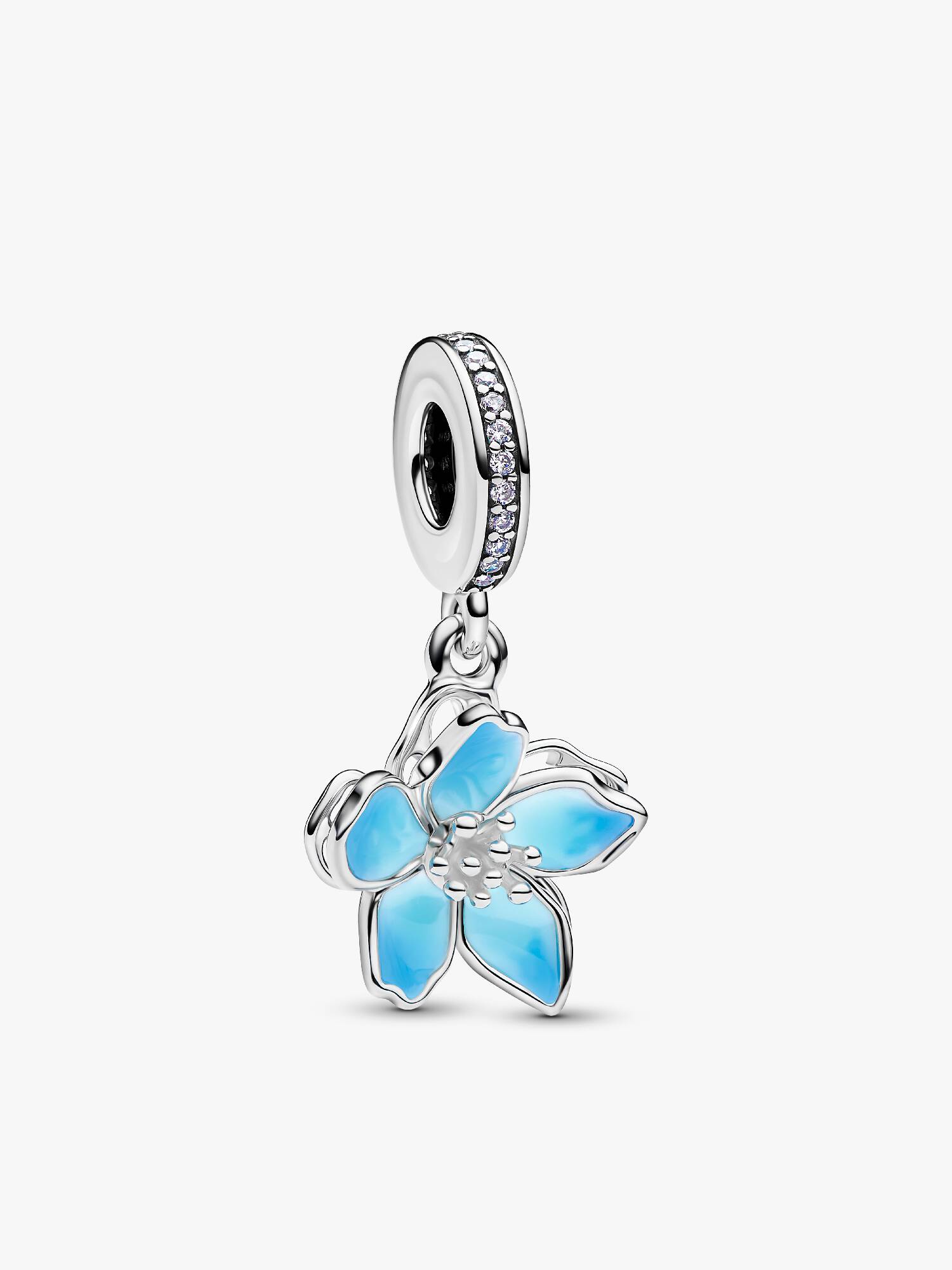 Mavi Çiçek Sallantılı Charm