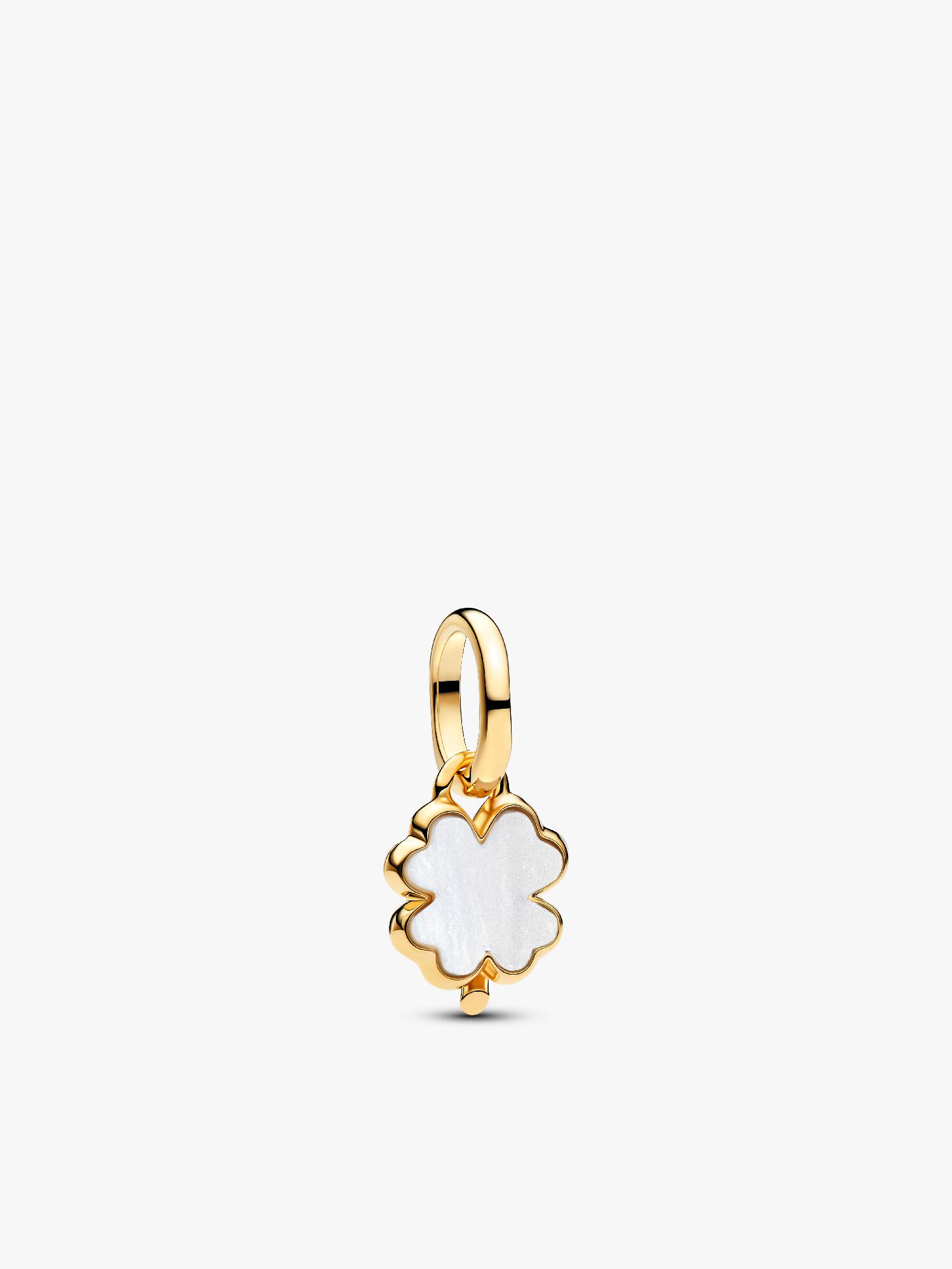 Beyaz Şanslı Yonca Sallantılı Charm