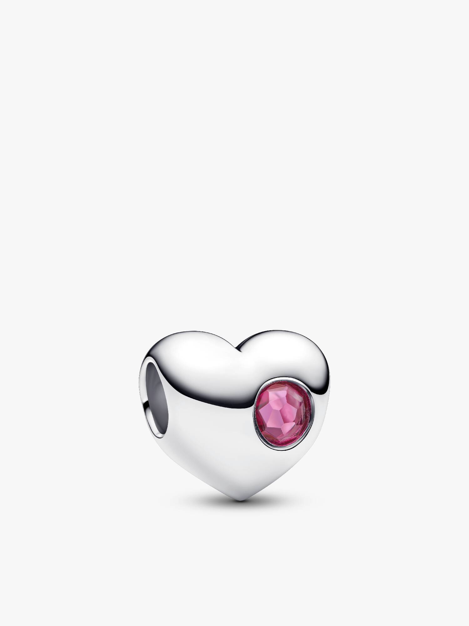 Özel Baskı Yapılabilir Pembe Taşlı Kalp Charm
