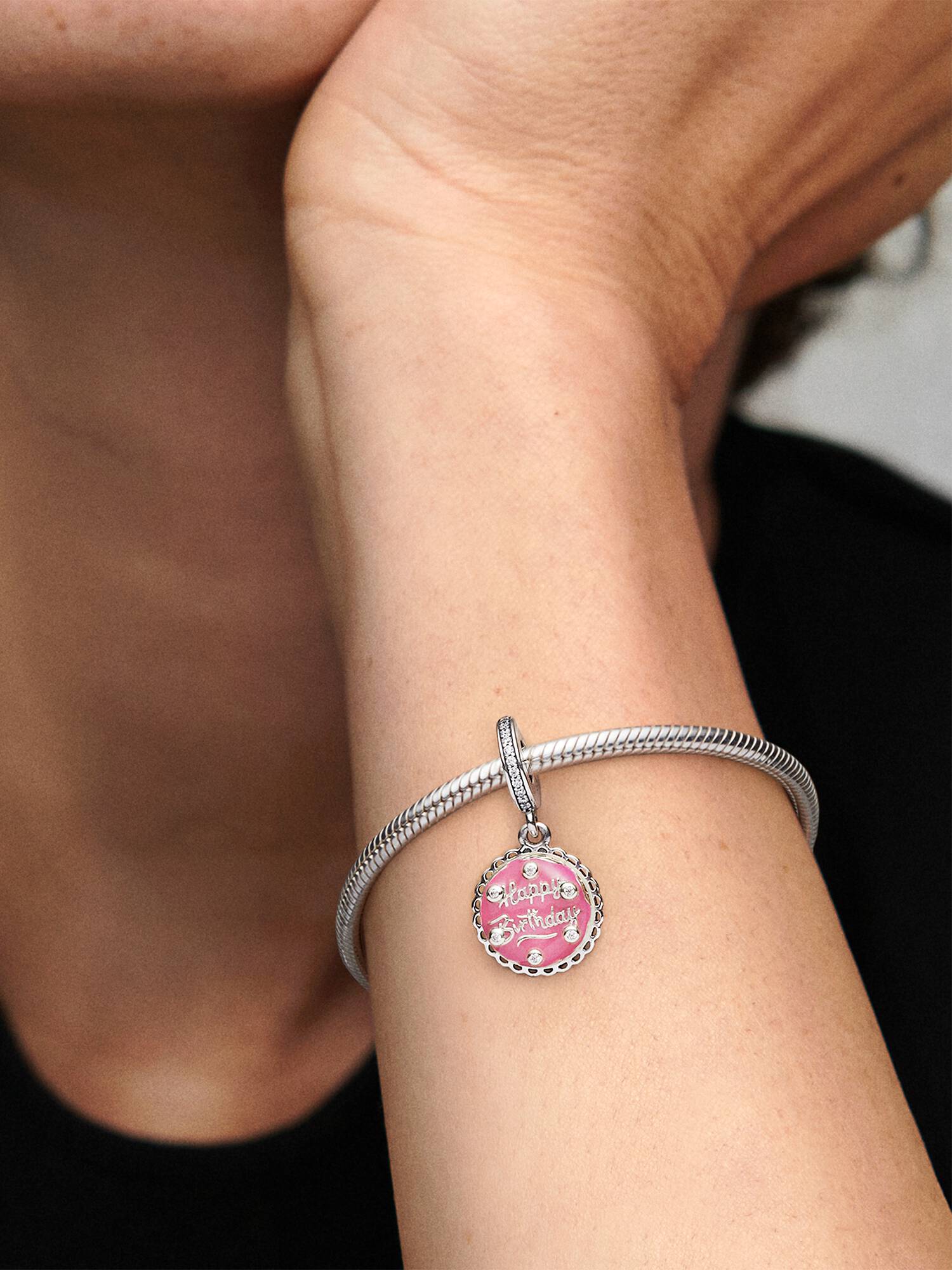 Pembe Doğum Günü Pastası Sallantılı Charm