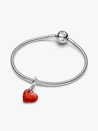 Işıltılı Kırmızı Kalp Sallantılı Charm
