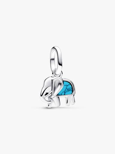 Turkuaz Renkli Fil Mini Sallantılı Charm