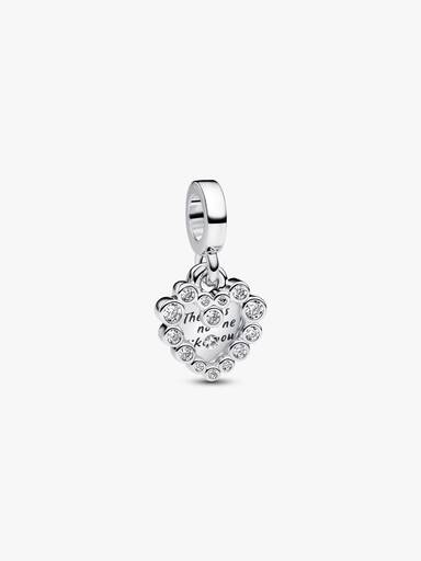Işıltılı Kalp Çift Sallantılı Charm