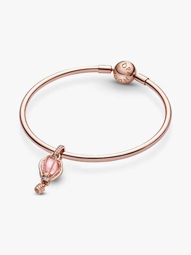 Parıltılı Pembe Sıcak Hava Balonu Sallantılı Charm