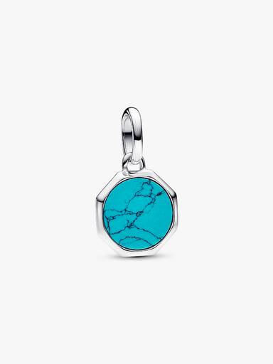Yazı İşlenebilir Turkuaz Mini Madalyon Charm
