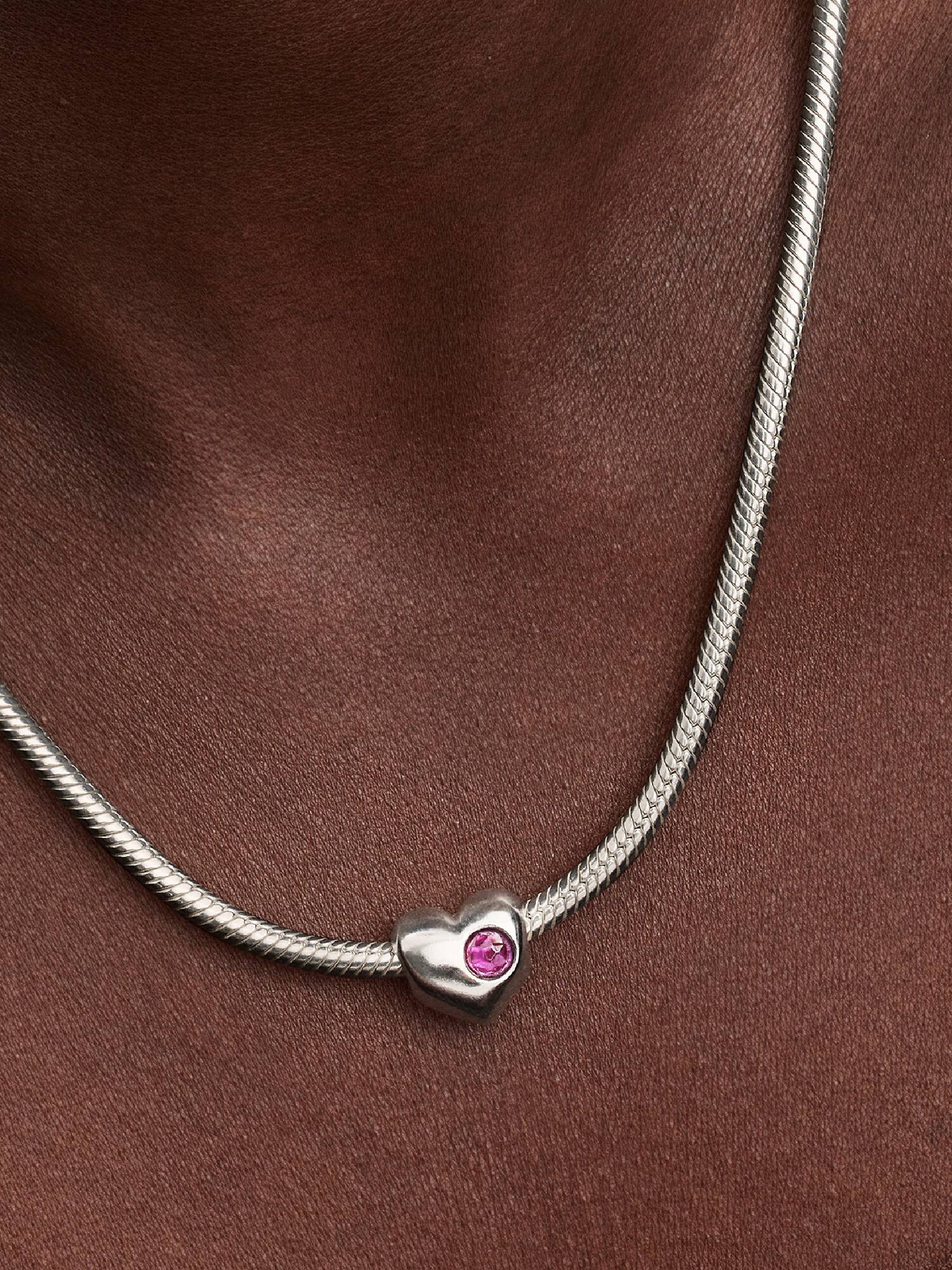 Özel Baskı Yapılabilir Mor Taşlı Kalp Charm